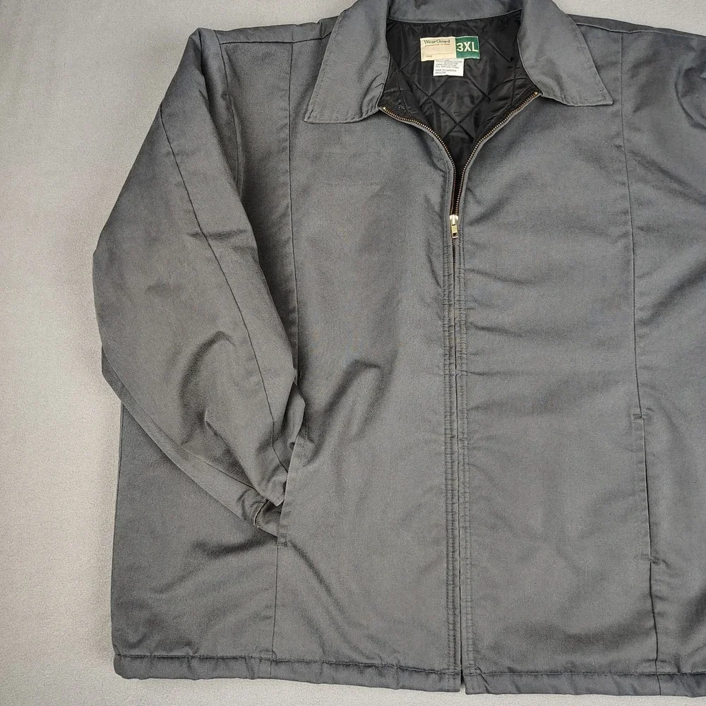 Vintage Wear Guard Jacket Men *Fits* 4XL 5XL Gray Quilted Lining Insulated‎ Coat